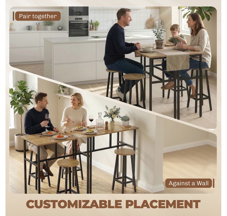 Image 982662_ALTMORE5.jpg, Product 982-662 / Price $194.99 - $199.99, HOMCOM 6-Piece Bar Table Set with 2 Breakfast Tables 4 Stools for Kitchen from HOMCOM on TSC.ca's Home & Garden department