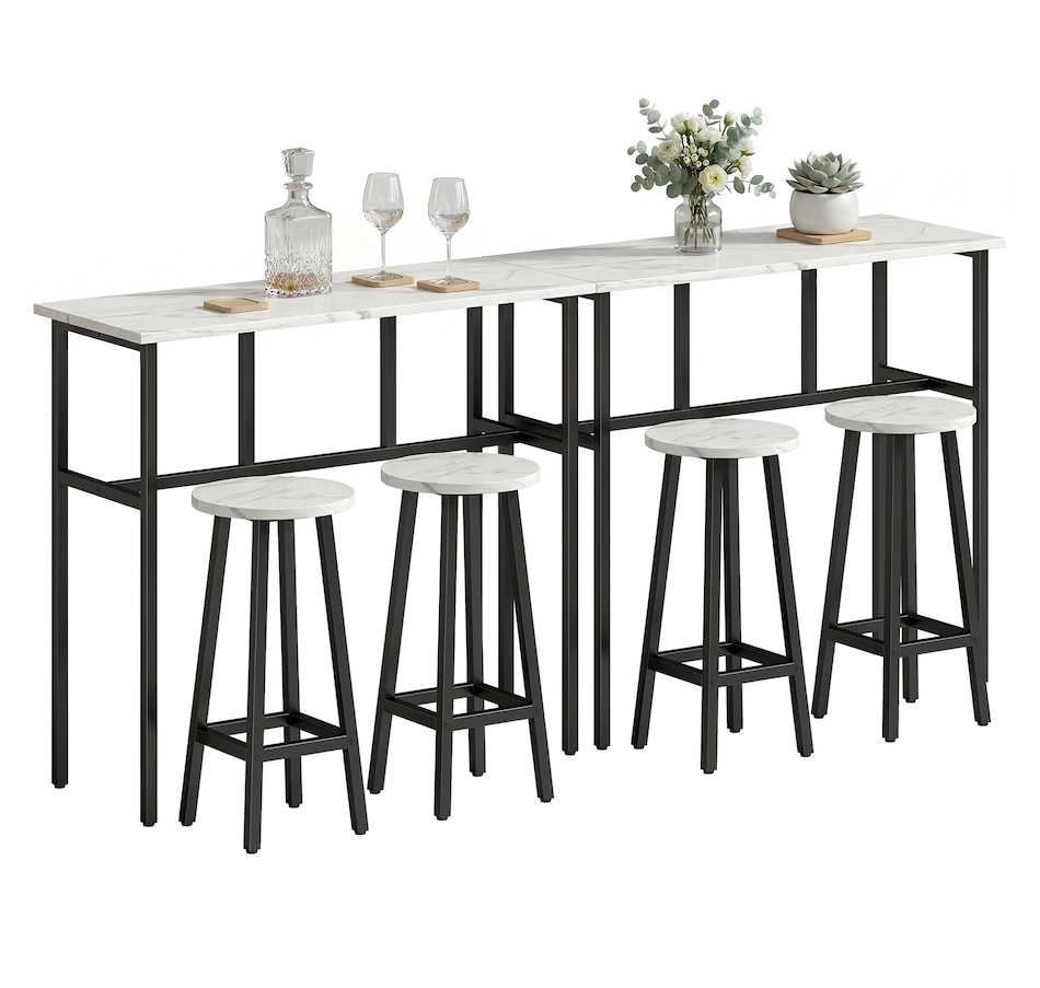 Image 982662_ST02.jpg, Product 982-662 / Price $194.99 - $199.99, HOMCOM 6-Piece Bar Table Set with 2 Breakfast Tables 4 Stools for Kitchen from HOMCOM on TSC.ca's Home & Garden department