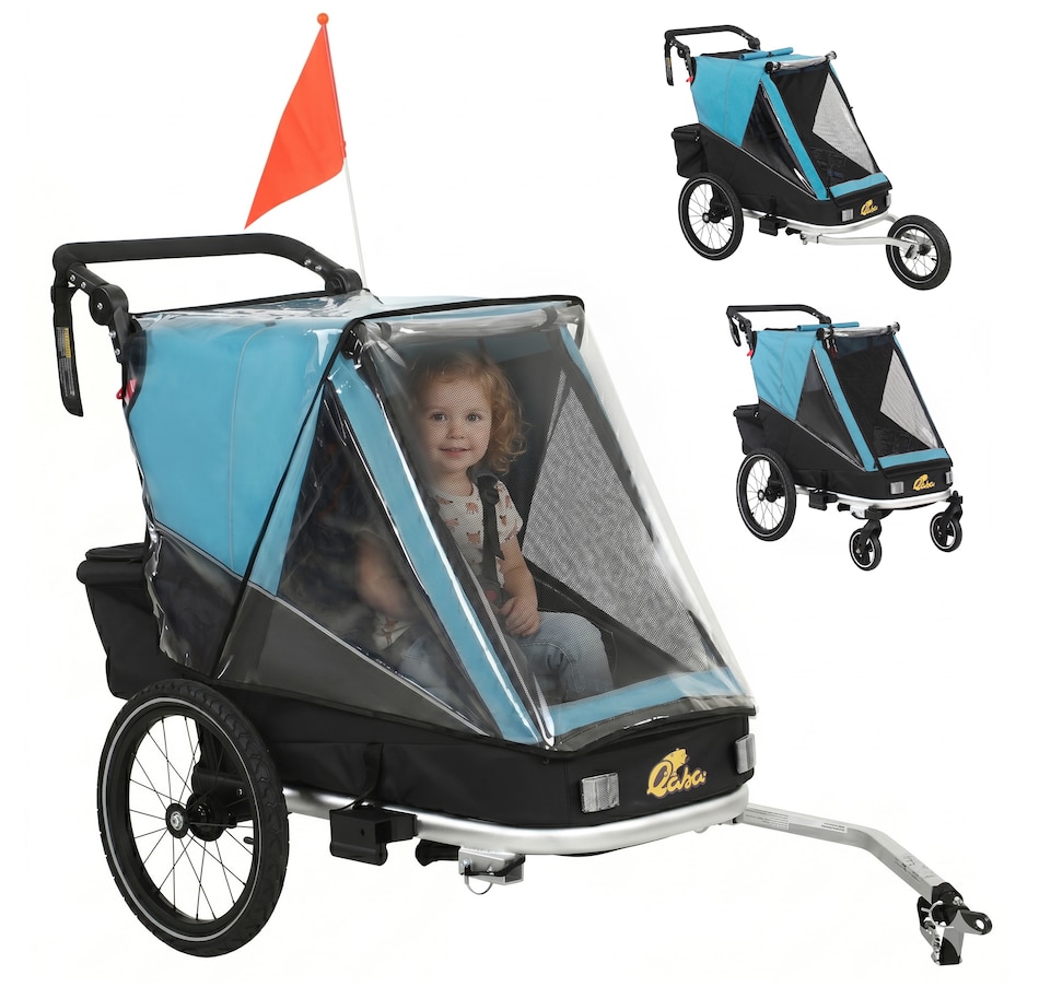 Image 982663.jpg, Product 982-663 / Price $319.99, Qaba Bike Trailer for Kids, 3-in-1 Baby Stroller & Jogger w/ Reclining Seat from Qaba on TSC.ca's Toys & Hobbies department