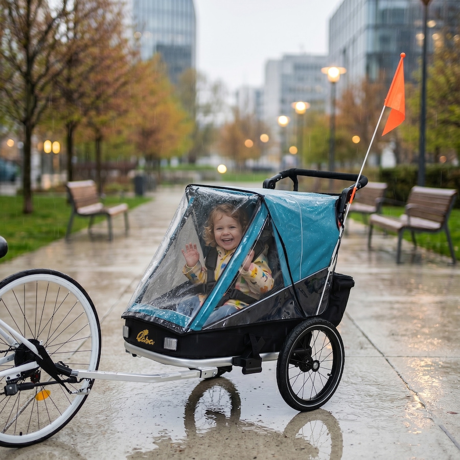Image 982663_ALTMORE1.jpg, Product 982-663 / Price $274.99, Qaba Bike Trailer for Kids, 3-in-1 Baby Stroller & Jogger w/ Reclining Seat from Qaba on TSC.ca's Toys & Hobbies department