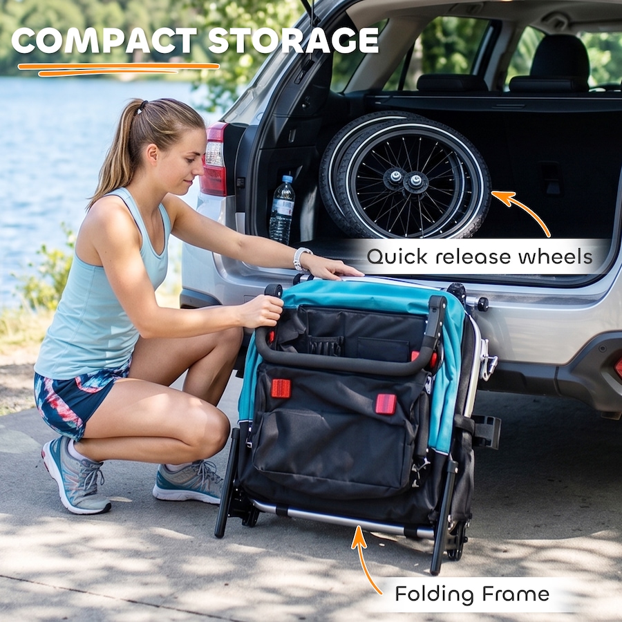 Image 982663_ALTMORE5.jpg, Product 982-663 / Price $274.99, Qaba Bike Trailer for Kids, 3-in-1 Baby Stroller & Jogger w/ Reclining Seat from Qaba on TSC.ca's Toys & Hobbies department