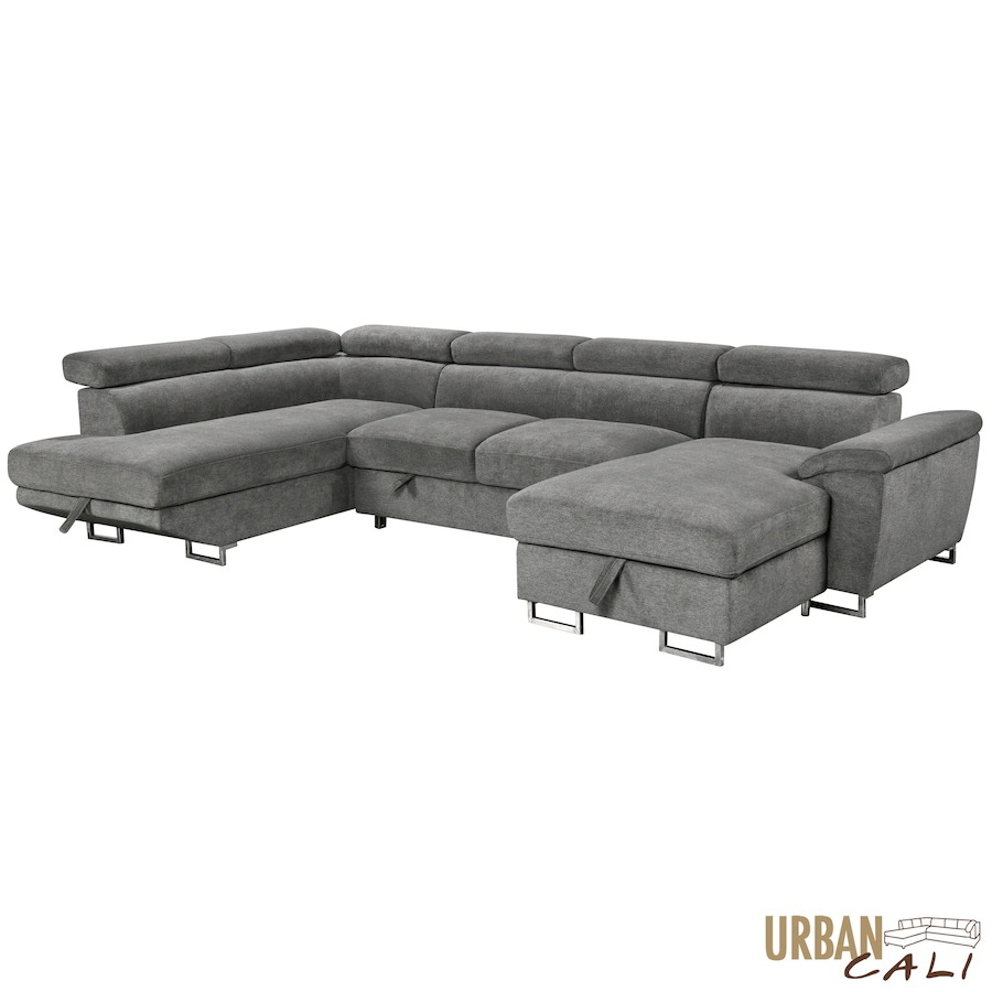 Image 982664_ALTMORE12.jpg, Product 982-664 / Price $3,249.99, Urban Cali Burbank 133" Wide Large Sleeper Sectional Sofa Bed with Adjustable Headrests and Storage Chaises in Ulani Ash from Urban Cali on TSC.ca's Home & Garden department