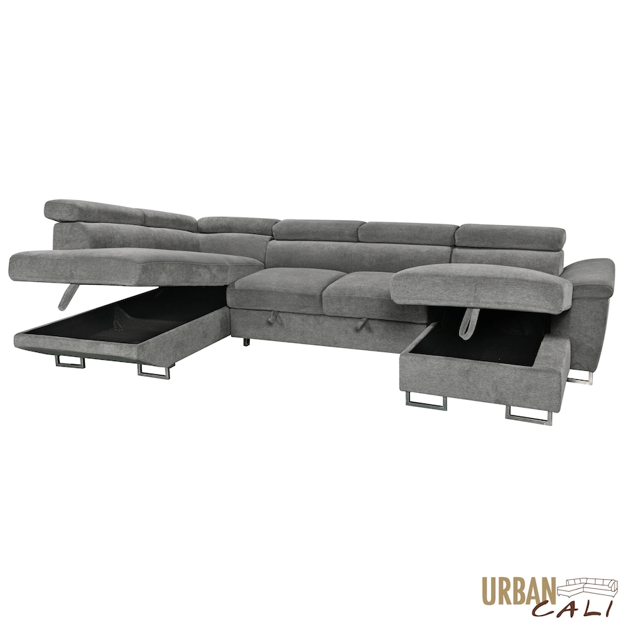 Image 982664_ALTMORE13.jpg, Product 982-664 / Price $3,249.99, Urban Cali Burbank 133" Wide Large Sleeper Sectional Sofa Bed with Adjustable Headrests and Storage Chaises in Ulani Ash from Urban Cali on TSC.ca's Home & Garden department