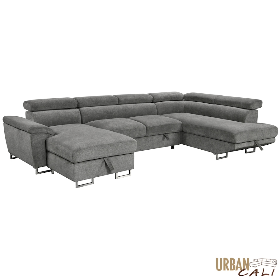 Image 982664_ALTMORE5.jpg, Product 982-664 / Price $3,249.99, Urban Cali Burbank 133" Wide Large Sleeper Sectional Sofa Bed with Adjustable Headrests and Storage Chaises in Ulani Ash from Urban Cali on TSC.ca's Home & Garden department
