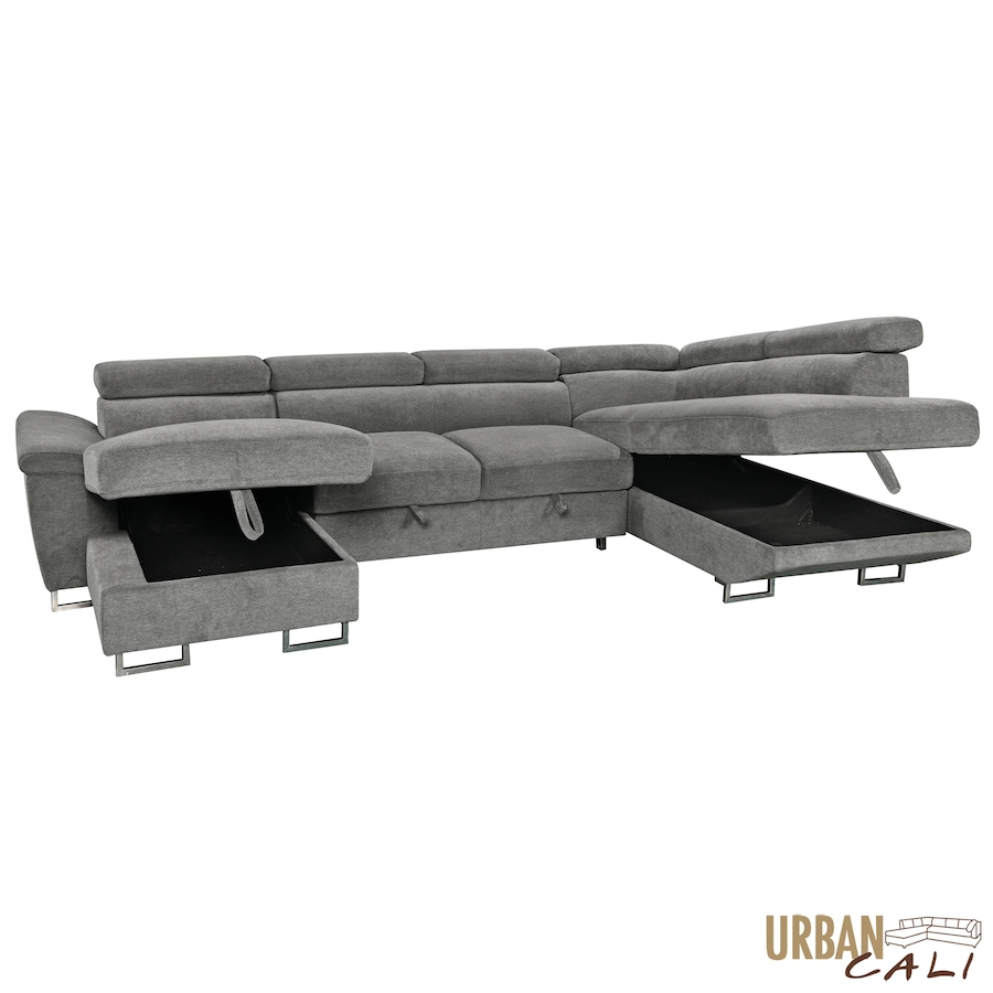 Image 982664_ALTMORE6.jpg, Product 982-664 / Price $3,249.99, Urban Cali Burbank 133" Wide Large Sleeper Sectional Sofa Bed with Adjustable Headrests and Storage Chaises in Ulani Ash from Urban Cali on TSC.ca's Home & Garden department