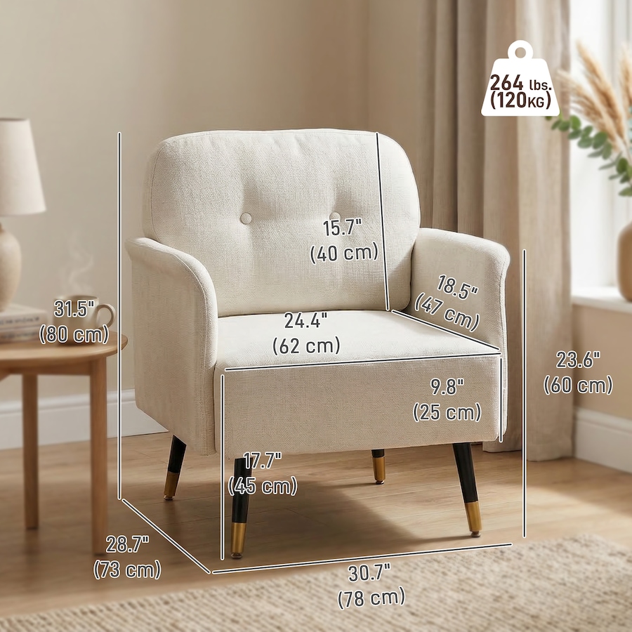 Image 982665_ALTMORE11.jpg, Product 982-665 / Price $159.99 - $174.99, HOMCOM Accent Chair with Tufted Backrest and Thick Cushion from HOMCOM on TSC.ca's Home & Garden department