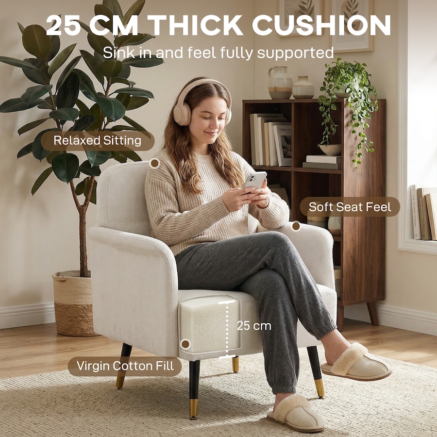 Image 982665_ALTMORE13.jpg, Product 982-665 / Price $159.99 - $174.99, HOMCOM Accent Chair with Tufted Backrest and Thick Cushion from HOMCOM on TSC.ca's Home & Garden department