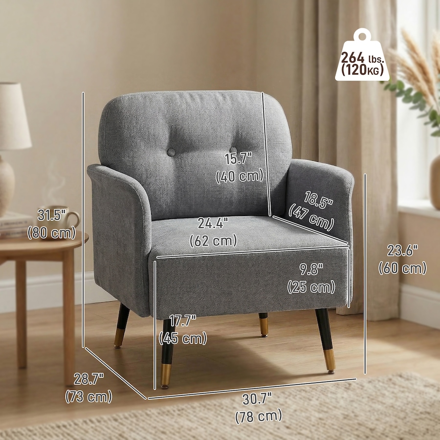 Image 982665_ALTMORE2.jpg, Product 982-665 / Price $159.99 - $174.99, HOMCOM Accent Chair with Tufted Backrest and Thick Cushion from HOMCOM on TSC.ca's Home & Garden department