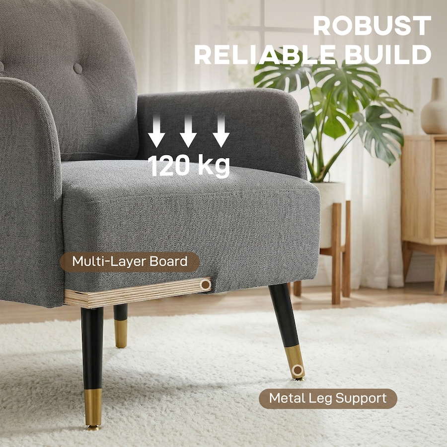 Image 982665_ALTMORE6.jpg, Product 982-665 / Price $159.99 - $174.99, HOMCOM Accent Chair with Tufted Backrest and Thick Cushion from HOMCOM on TSC.ca's Home & Garden department