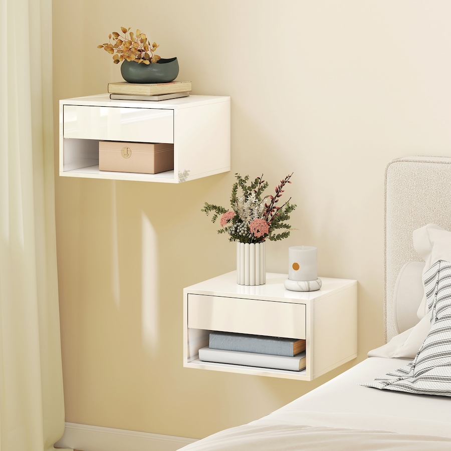 Image 982666_ALTMORE1.jpg, Product 982-666 / Price $84.99, HOMCOM Floating Bedside Tables Set of 2, Wall-Mounted Nightstand from HOMCOM on TSC.ca's Home & Garden department