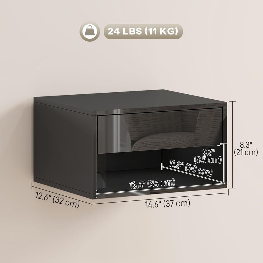 Image 982666_ALTMORE11.jpg, Product 982-666 / Price $84.99, HOMCOM Floating Bedside Tables Set of 2, Wall-Mounted Nightstand from HOMCOM on TSC.ca's Home & Garden department
