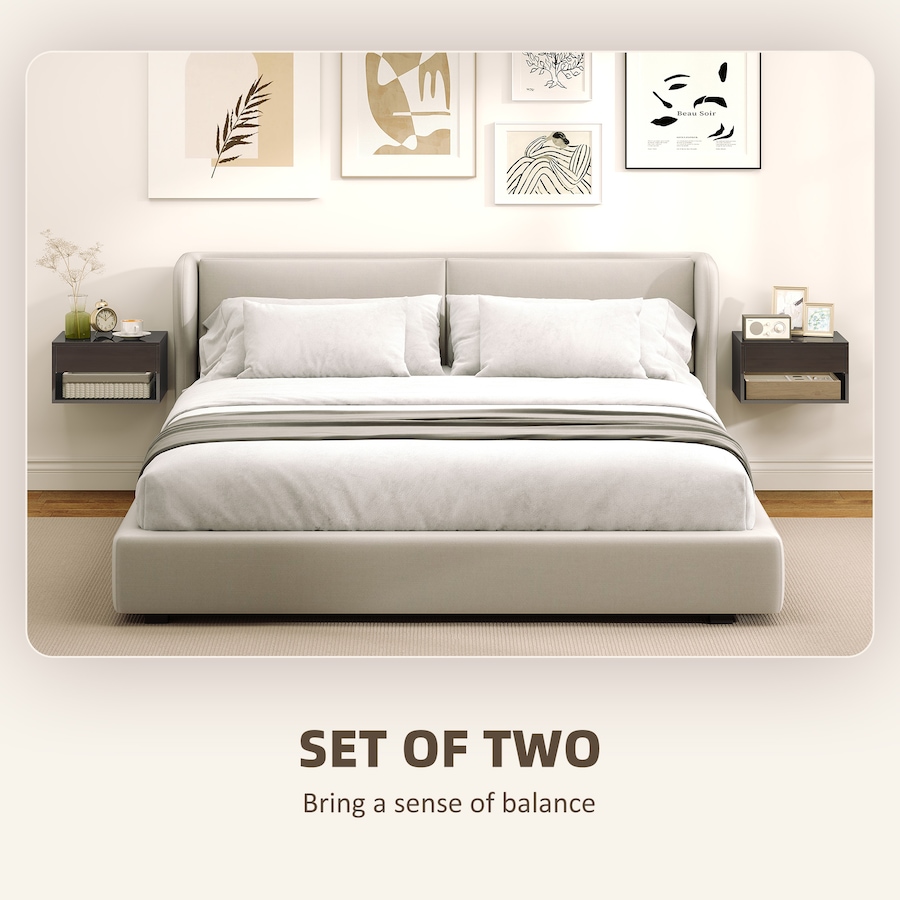 Image 982666_ALTMORE12.jpg, Product 982-666 / Price $84.99, HOMCOM Floating Bedside Tables Set of 2, Wall-Mounted Nightstand from HOMCOM on TSC.ca's Home & Garden department