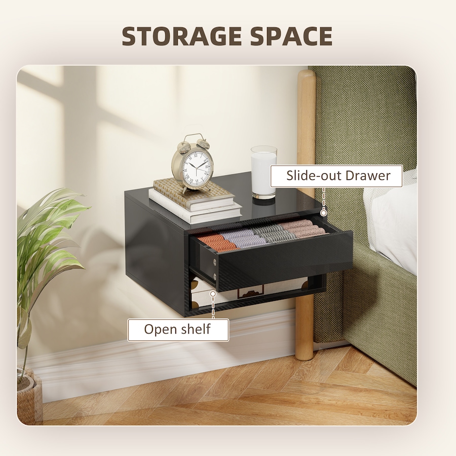 Image 982666_ALTMORE14.jpg, Product 982-666 / Price $84.99, HOMCOM Floating Bedside Tables Set of 2, Wall-Mounted Nightstand from HOMCOM on TSC.ca's Home & Garden department