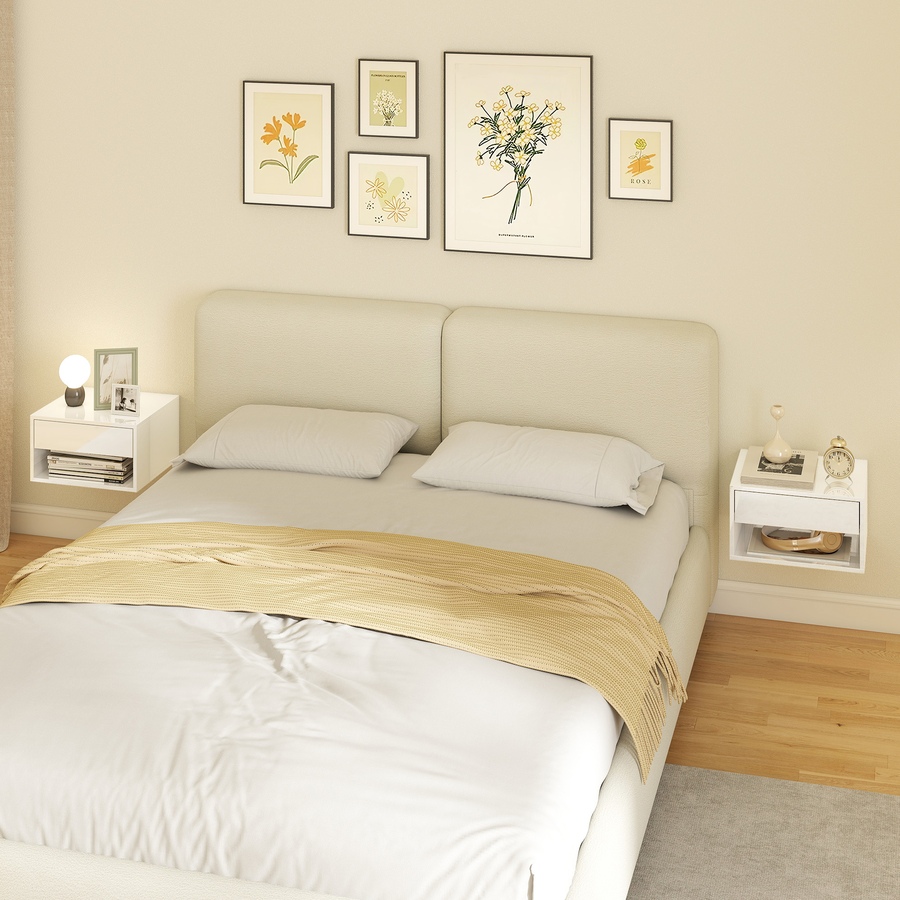 Image 982666_ALTMORE8.jpg, Product 982-666 / Price $84.99, HOMCOM Floating Bedside Tables Set of 2, Wall-Mounted Nightstand from HOMCOM on TSC.ca's Home & Garden department