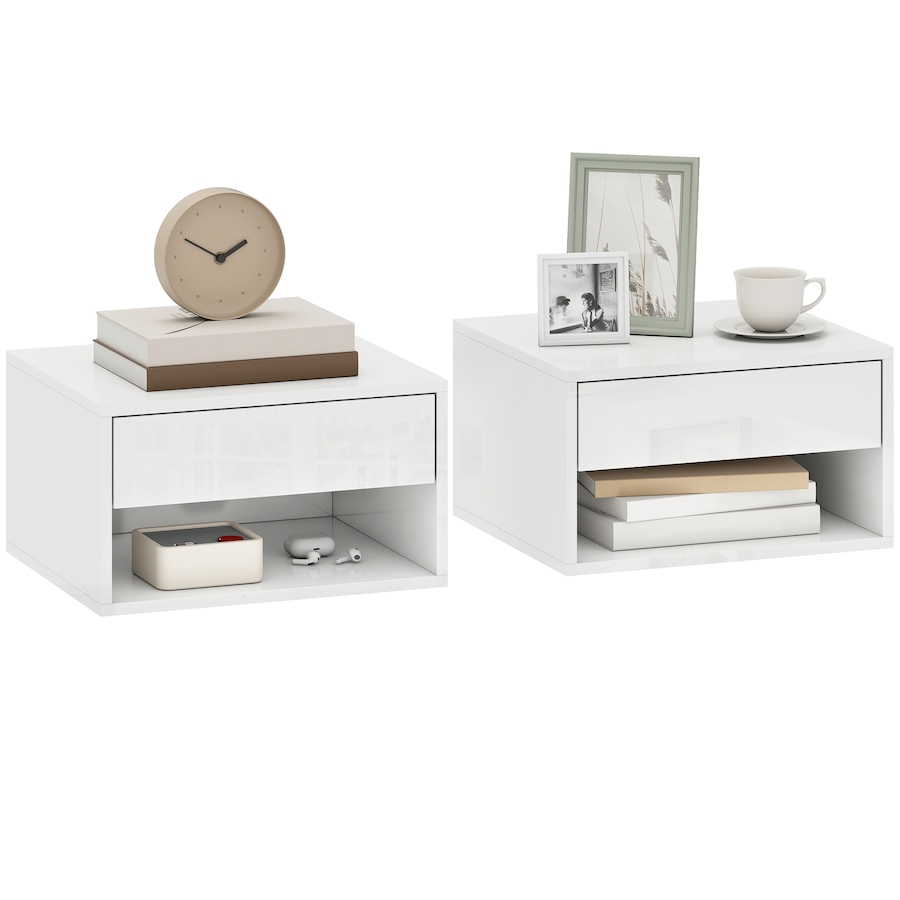 Image 982666_ST01.jpg, Product 982-666 / Price $84.99, HOMCOM Floating Bedside Tables Set of 2, Wall-Mounted Nightstand from HOMCOM on TSC.ca's Home & Garden department