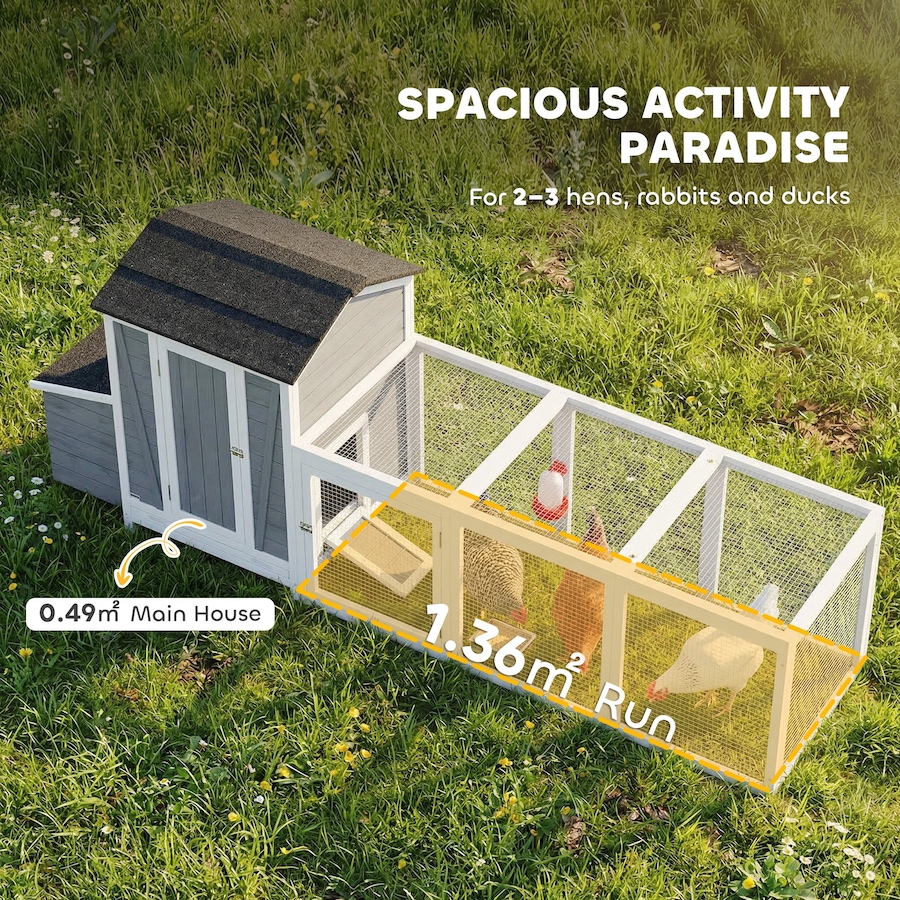 Image 982668_ALTMORE3.jpg, Product 982-668 / Price $229.99, PawHut 118"L Chicken Coop, Large Wooden Hen House with Run, Pull-Out Tray from PawHut on TSC.ca's Home & Garden department