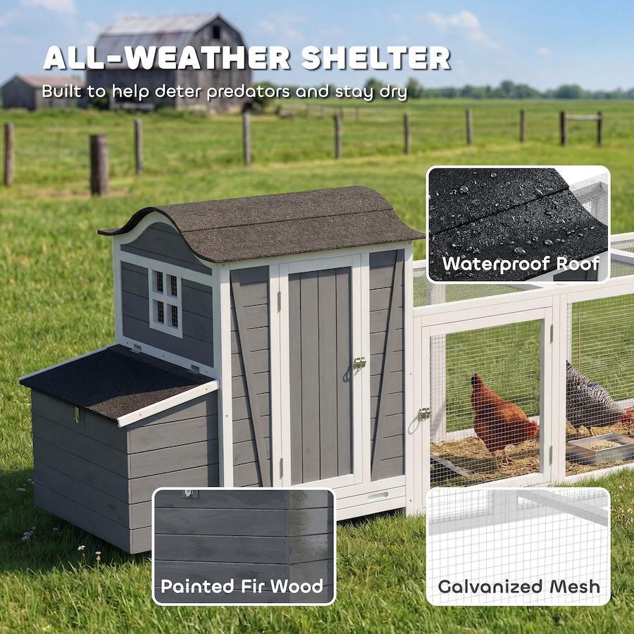 Image 982668_ALTMORE4.jpg, Product 982-668 / Price $229.99, PawHut 118"L Chicken Coop, Large Wooden Hen House with Run, Pull-Out Tray from PawHut on TSC.ca's Home & Garden department