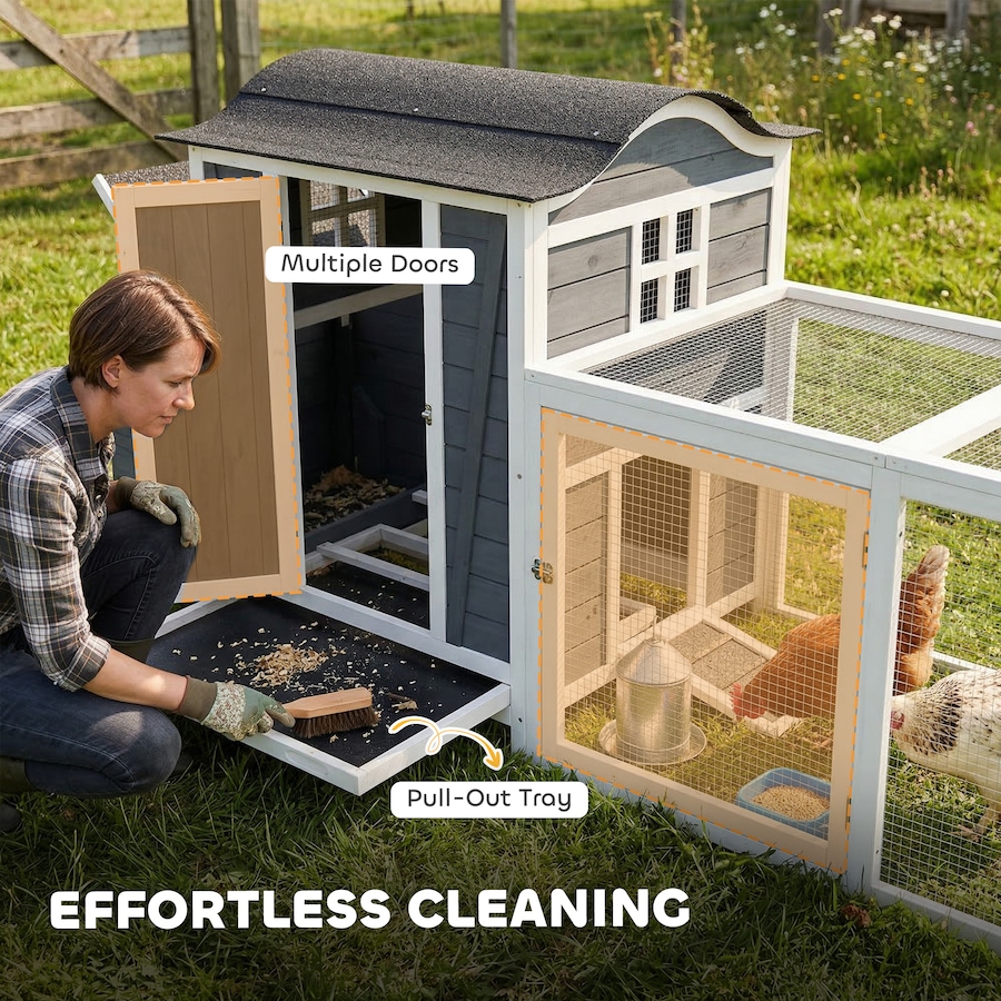 Image 982668_ALTMORE5.jpg, Product 982-668 / Price $229.99, PawHut 118"L Chicken Coop, Large Wooden Hen House with Run, Pull-Out Tray from PawHut on TSC.ca's Home & Garden department