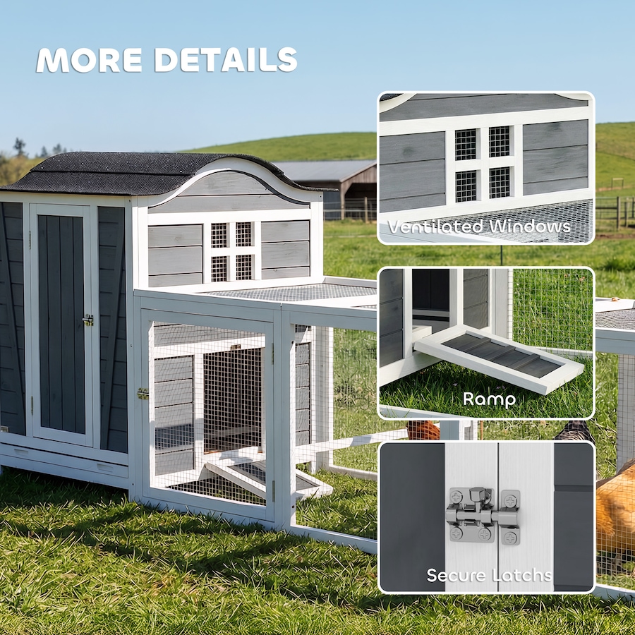 Image 982668_ALTMORE8.jpg, Product 982-668 / Price $229.99, PawHut 118"L Chicken Coop, Large Wooden Hen House with Run, Pull-Out Tray from PawHut on TSC.ca's Home & Garden department