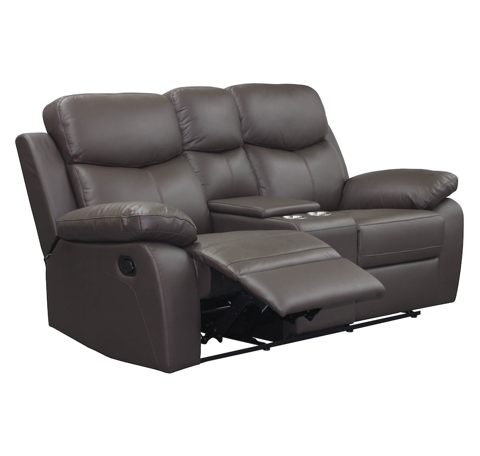 Image 982672_ST02.jpg, Product 982-672 / Price $2,179.99, Levoluxe Aveon 76" Pillow Top Arm Reclining Loveseat with Storage Console in Leather Match from Levoluxe on TSC.ca's Home & Garden department
