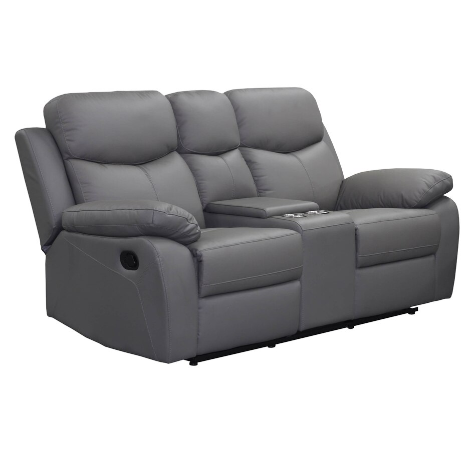 Image 982672_ST03.jpg, Product 982-672 / Price $2,179.99, Levoluxe Aveon 76" Pillow Top Arm Reclining Loveseat with Storage Console in Leather Match from Levoluxe on TSC.ca's Home & Garden department