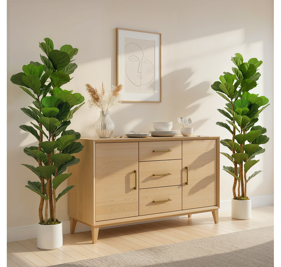 Image 982678_ALTMORE10.jpg, Product 982-678 / Price $109.99 - $169.99, HOMCOM Faux Fiddle Leaf Fig Tree Set of 2, Fake Tree for Indoor Decor from HOMCOM on TSC.ca's Home & Garden department