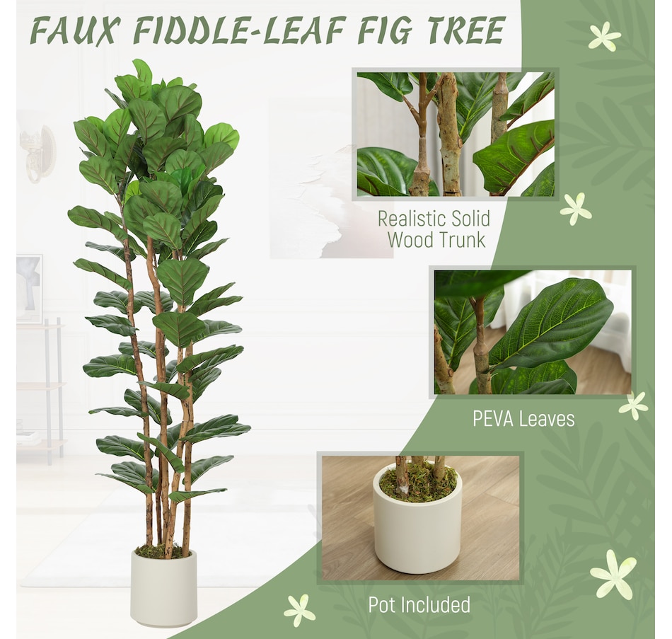 Image 982678_ALTMORE12.jpg, Product 982-678 / Price $109.99 - $169.99, HOMCOM Faux Fiddle Leaf Fig Tree Set of 2, Fake Tree for Indoor Decor from HOMCOM on TSC.ca's Home & Garden department