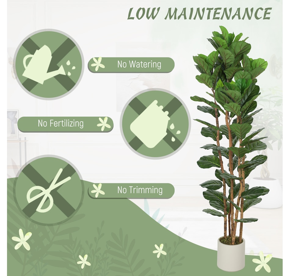 Image 982678_ALTMORE13.jpg, Product 982-678 / Price $109.99 - $169.99, HOMCOM Faux Fiddle Leaf Fig Tree Set of 2, Fake Tree for Indoor Decor from HOMCOM on TSC.ca's Home & Garden department