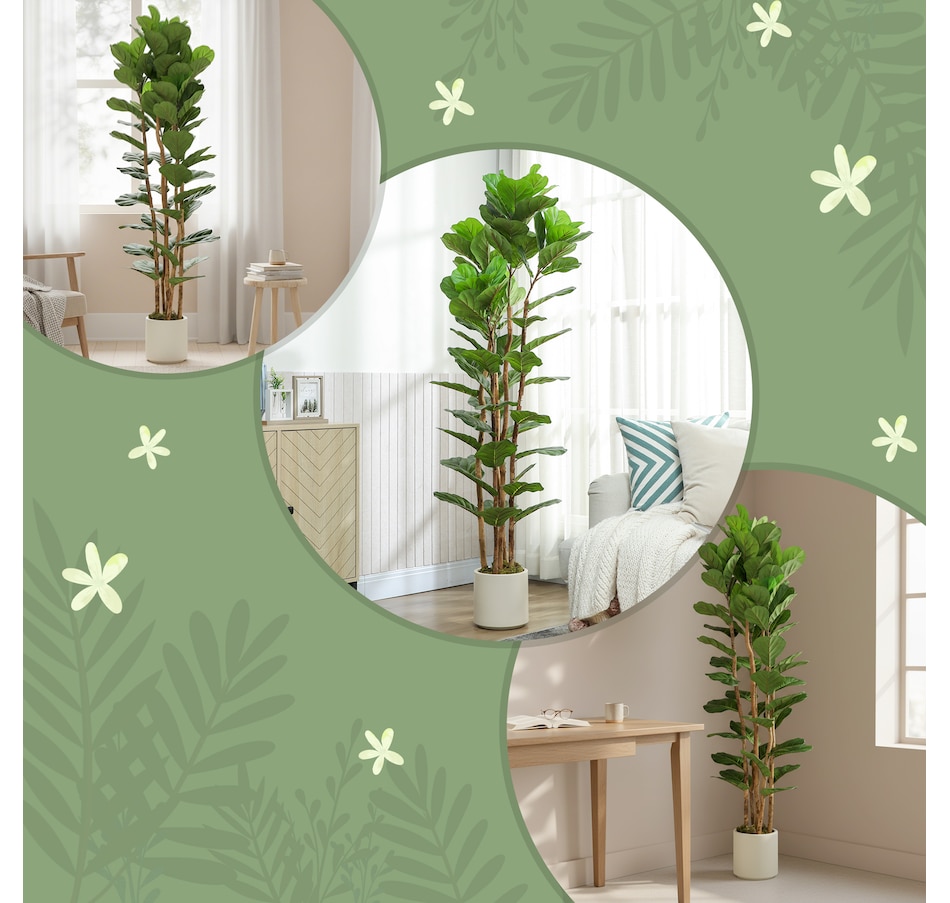 Image 982678_ALTMORE15.jpg, Product 982-678 / Price $109.99 - $169.99, HOMCOM Faux Fiddle Leaf Fig Tree Set of 2, Fake Tree for Indoor Decor from HOMCOM on TSC.ca's Home & Garden department