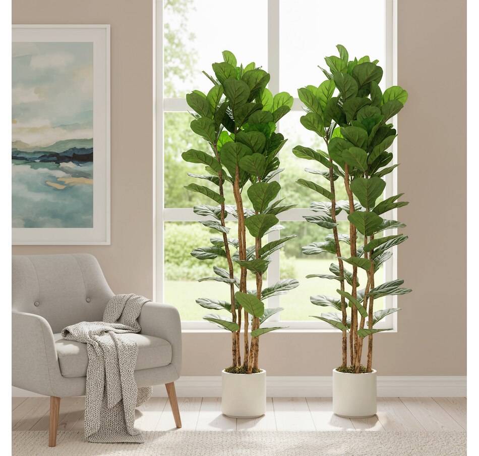 Image 982678_ALTMORE17.jpg, Product 982-678 / Price $109.99 - $169.99, HOMCOM Faux Fiddle Leaf Fig Tree Set of 2, Fake Tree for Indoor Decor from HOMCOM on TSC.ca's Home & Garden department