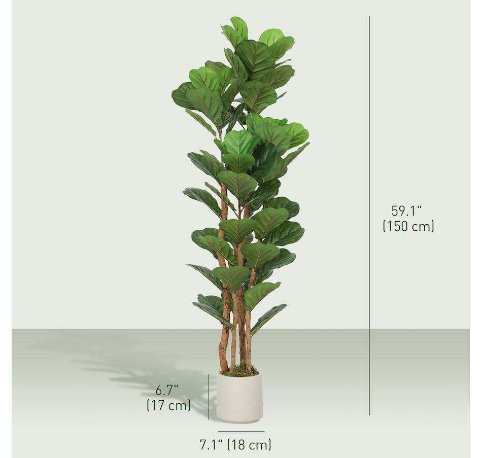 Image 982678_ALTMORE19.jpg, Product 982-678 / Price $109.99 - $169.99, HOMCOM Faux Fiddle Leaf Fig Tree Set of 2, Fake Tree for Indoor Decor from HOMCOM on TSC.ca's Home & Garden department