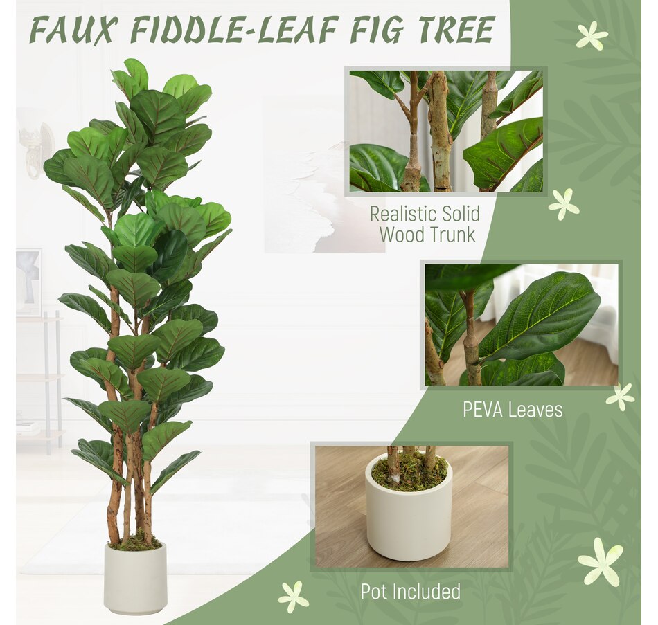 Image 982678_ALTMORE20.jpg, Product 982-678 / Price $109.99 - $169.99, HOMCOM Faux Fiddle Leaf Fig Tree Set of 2, Fake Tree for Indoor Decor from HOMCOM on TSC.ca's Home & Garden department