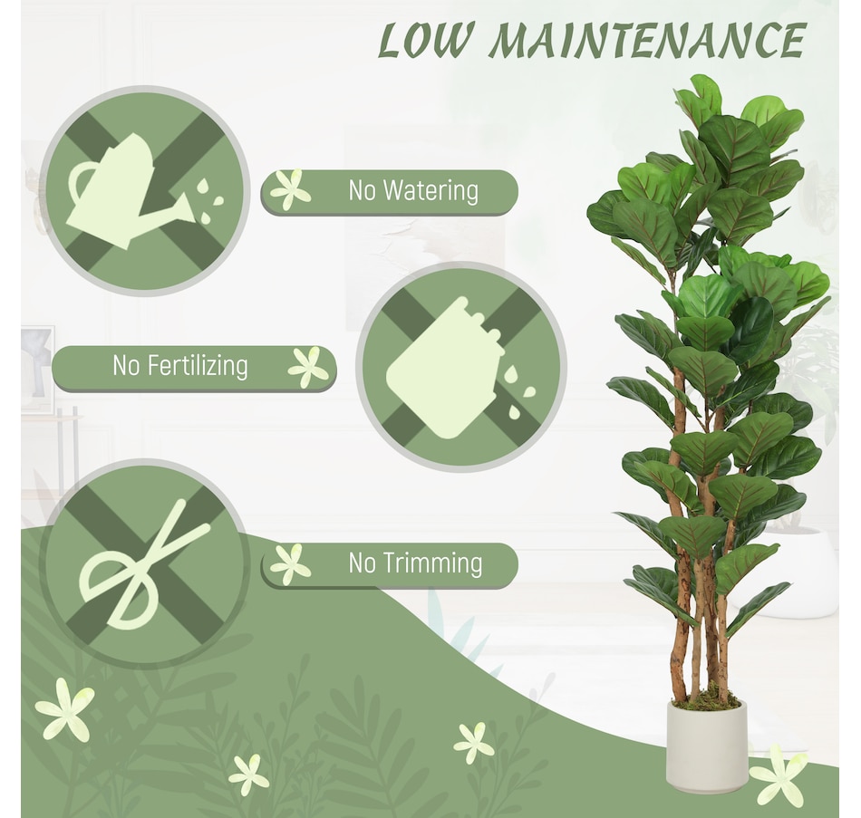 Image 982678_ALTMORE21.jpg, Product 982-678 / Price $109.99 - $169.99, HOMCOM Faux Fiddle Leaf Fig Tree Set of 2, Fake Tree for Indoor Decor from HOMCOM on TSC.ca's Home & Garden department