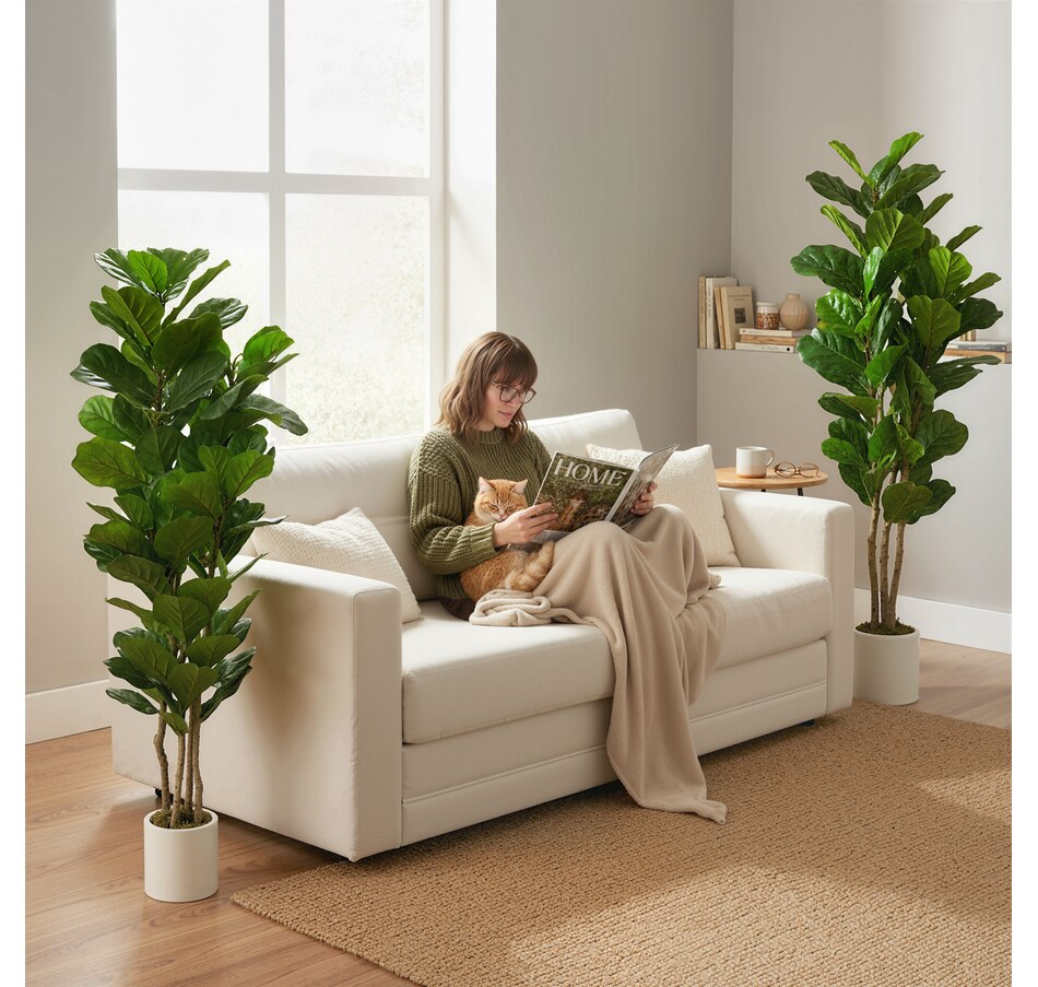 Image 982678_ALTMORE24.jpg, Product 982-678 / Price $109.99 - $169.99, HOMCOM Faux Fiddle Leaf Fig Tree Set of 2, Fake Tree for Indoor Decor from HOMCOM on TSC.ca's Home & Garden department