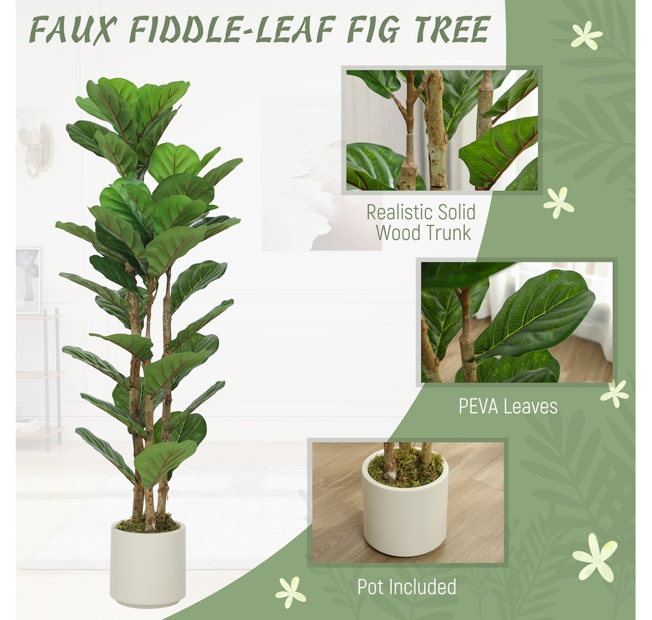 Image 982678_ALTMORE3.jpg, Product 982-678 / Price $109.99 - $169.99, HOMCOM Faux Fiddle Leaf Fig Tree Set of 2, Fake Tree for Indoor Decor from HOMCOM on TSC.ca's Home & Garden department