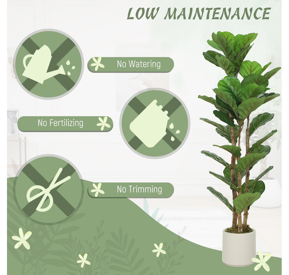 Image 982678_ALTMORE4.jpg, Product 982-678 / Price $109.99 - $169.99, HOMCOM Faux Fiddle Leaf Fig Tree Set of 2, Fake Tree for Indoor Decor from HOMCOM on TSC.ca's Home & Garden department