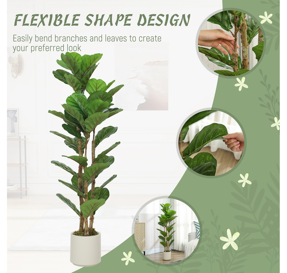 Image 982678_ALTMORE5.jpg, Product 982-678 / Price $109.99 - $169.99, HOMCOM Faux Fiddle Leaf Fig Tree Set of 2, Fake Tree for Indoor Decor from HOMCOM on TSC.ca's Home & Garden department
