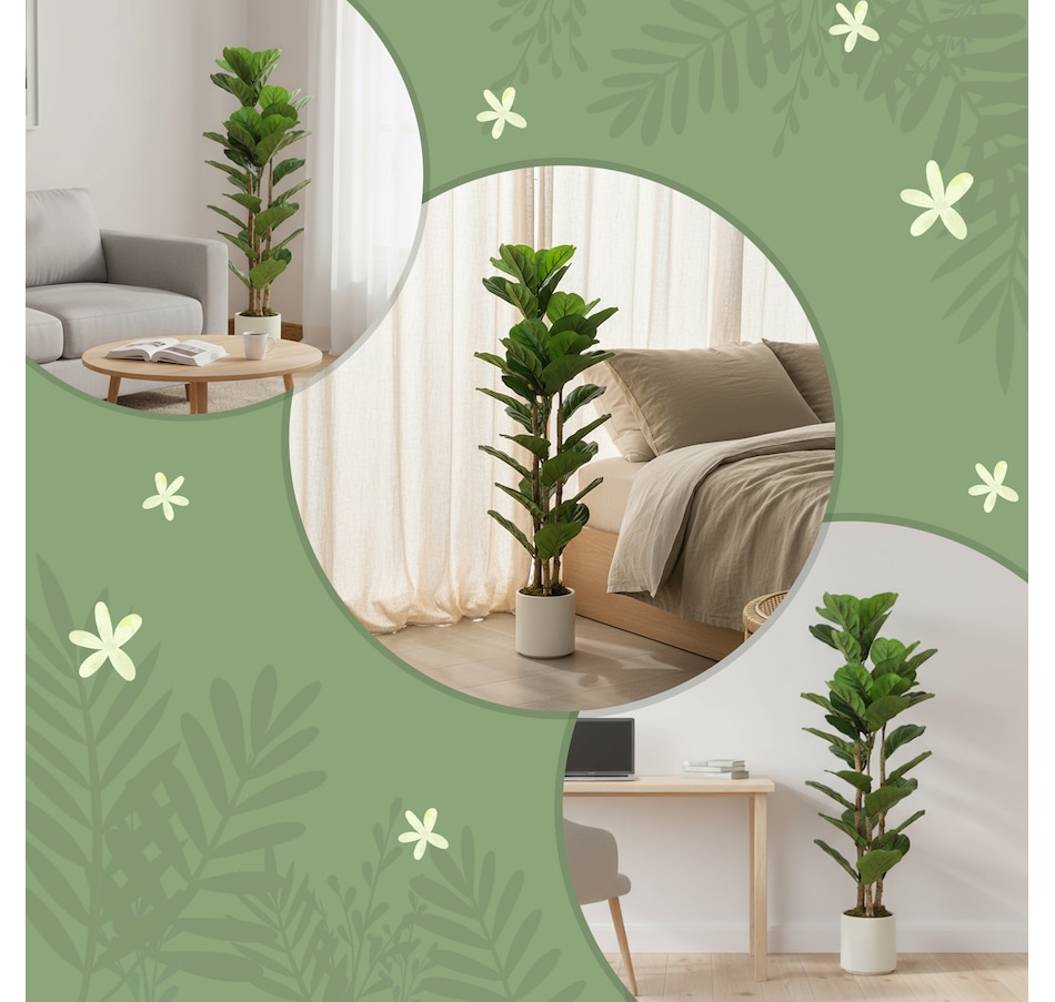 Image 982678_ALTMORE6.jpg, Product 982-678 / Price $109.99 - $169.99, HOMCOM Faux Fiddle Leaf Fig Tree Set of 2, Fake Tree for Indoor Decor from HOMCOM on TSC.ca's Home & Garden department
