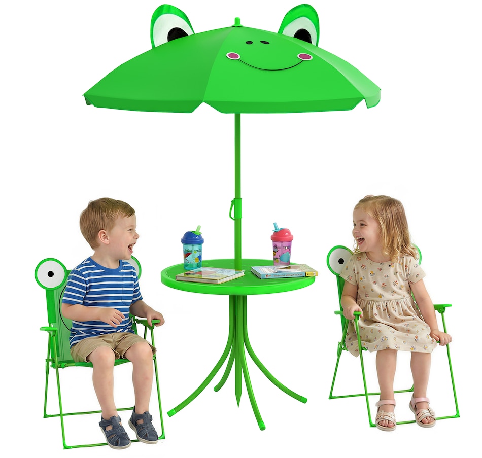 Image 982686.jpg, Product 982-686 / Price $61.99, Outsunny Kids Folding Picnic Table and Chair Set with Umbrella, Green from Outsunny on TSC.ca's Home & Garden department