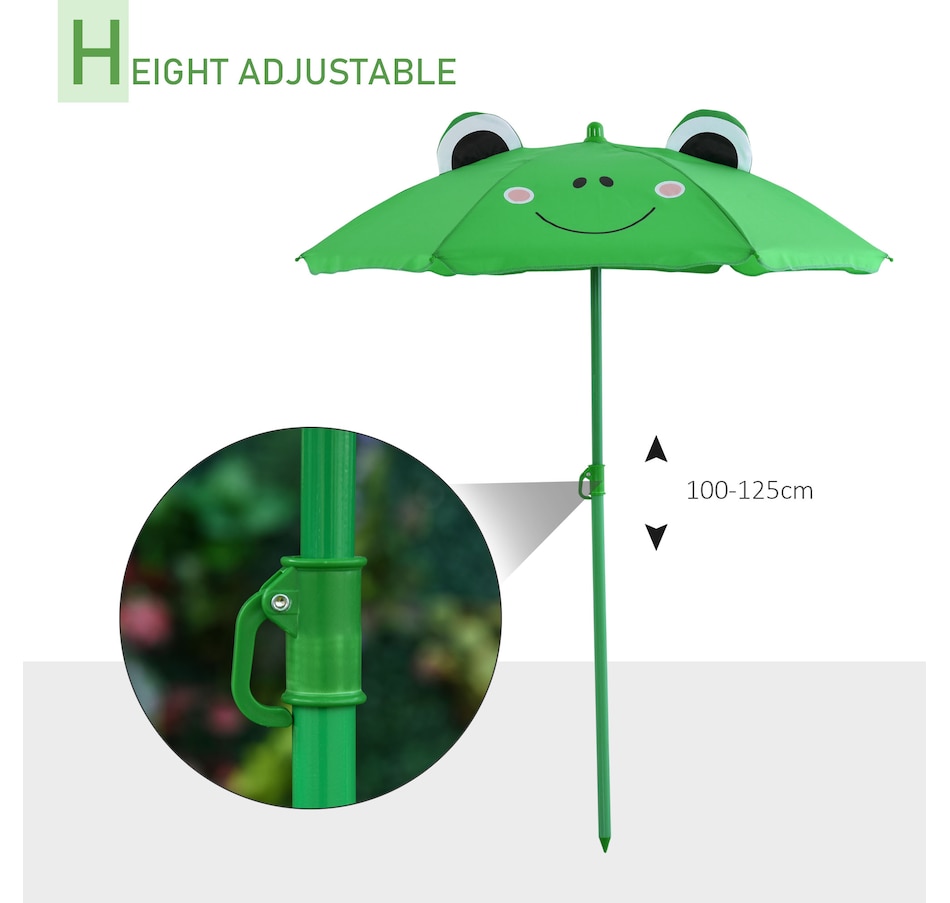 Image 982686_ALTMORE5.jpg, Product 982-686 / Price $61.99, Outsunny Kids Folding Picnic Table and Chair Set with Umbrella, Green from Outsunny on TSC.ca's Home & Garden department