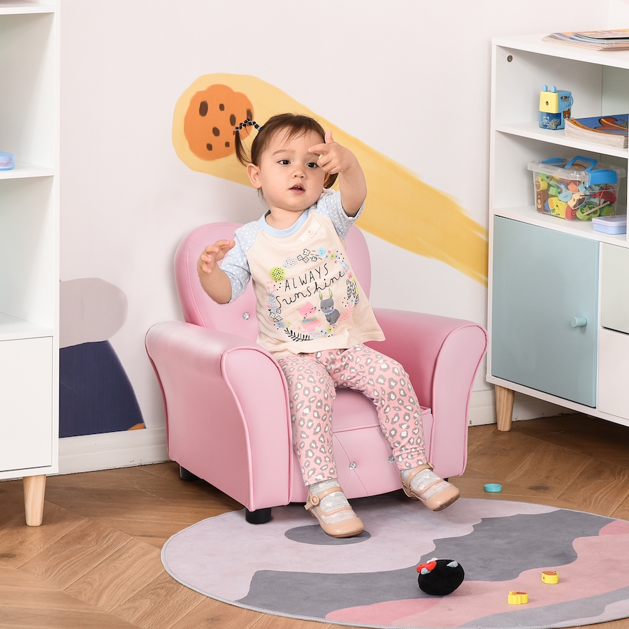 Image 982687_ALTMORE1.jpg, Product 982-687 / Price $109.99, Qaba Kids Mini Princess Sofa Children Upholstered Tufted Armchair Pink from Qaba on TSC.ca's Home & Garden department