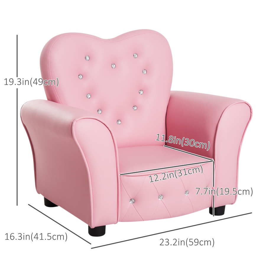 Image 982687_ALTMORE2.jpg, Product 982-687 / Price $109.99, Qaba Kids Mini Princess Sofa Children Upholstered Tufted Armchair Pink from Qaba on TSC.ca's Home & Garden department