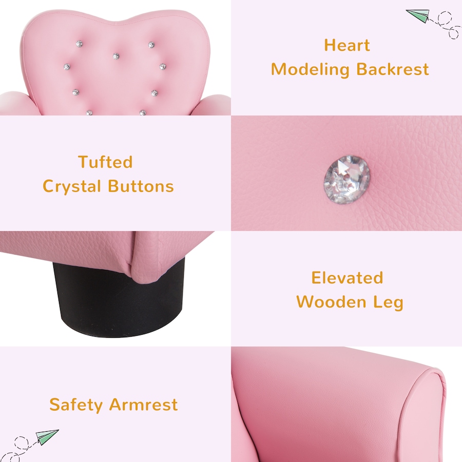 Image 982687_ALTMORE4.jpg, Product 982-687 / Price $109.99, Qaba Kids Mini Princess Sofa Children Upholstered Tufted Armchair Pink from Qaba on TSC.ca's Home & Garden department