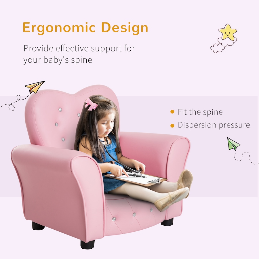 Image 982687_ALTMORE5.jpg, Product 982-687 / Price $109.99, Qaba Kids Mini Princess Sofa Children Upholstered Tufted Armchair Pink from Qaba on TSC.ca's Home & Garden department