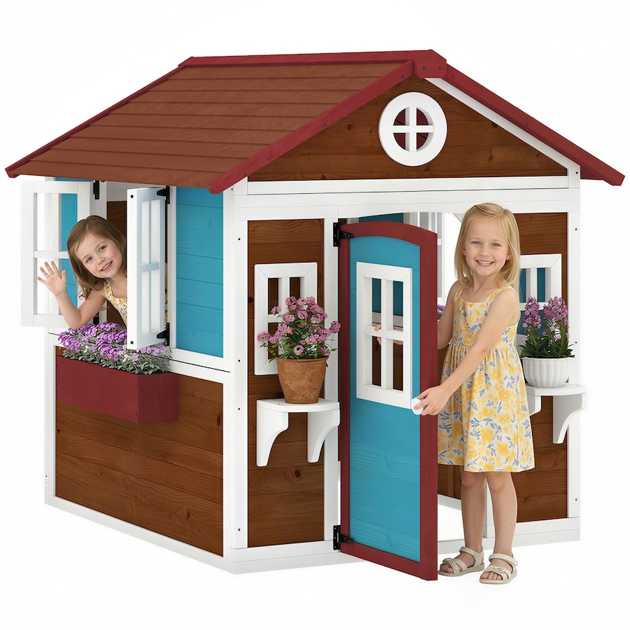 Image 982692.jpg, Product 982-692 / Price $299.99, Outsunny Playhouse for Kids, Outdoor Wooden Playhouse for Backyard, Brown from Outsunny on TSC.ca's Home & Garden department