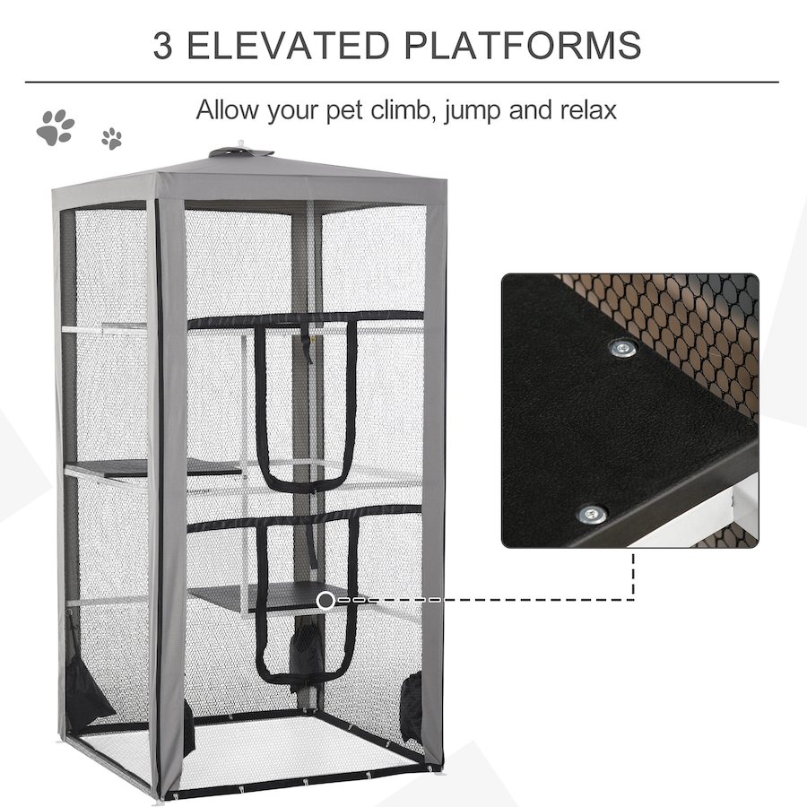 Image 982700_ALTMORE4.jpg, Product 982-700 / Price $209.99, PawHut 79"H Catio Outdoor Cat Enclosure with 3 Platforms, 2 Doors from PawHut on TSC.ca's Home & Garden department