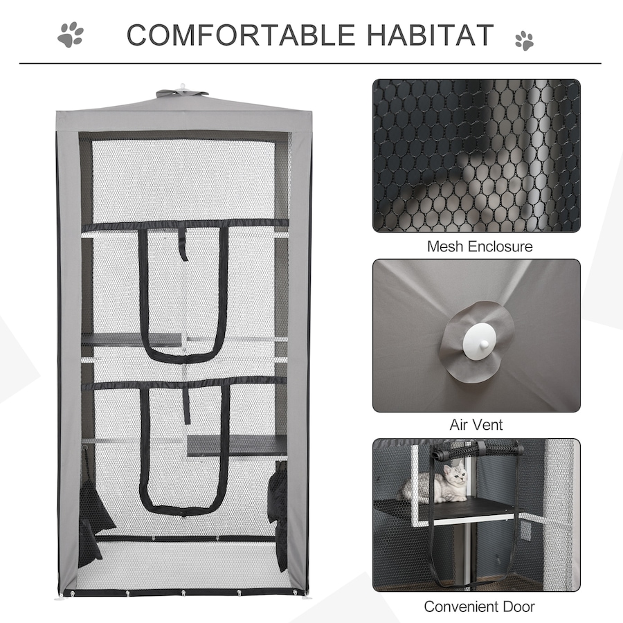 Image 982700_ALTMORE6.jpg, Product 982-700 / Price $209.99, PawHut 79"H Catio Outdoor Cat Enclosure with 3 Platforms, 2 Doors from PawHut on TSC.ca's Home & Garden department