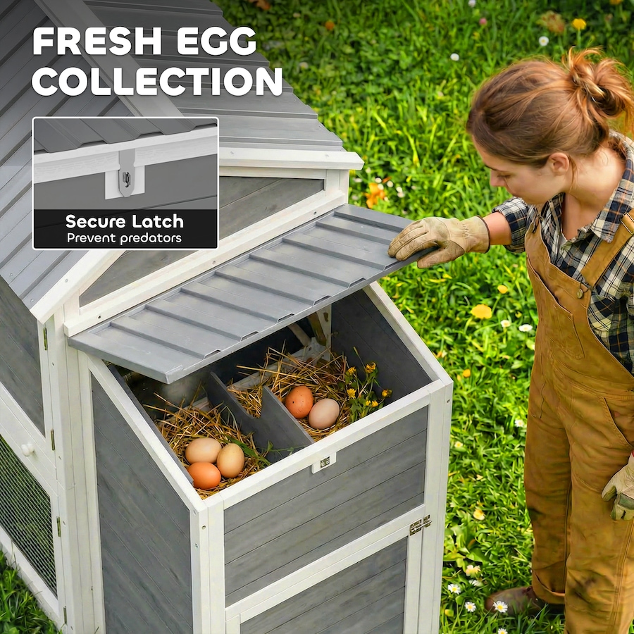 Image 982701_ALTMORE6.jpg, Product 982-701 / Price $289.99, PawHut Large Chicken Coop, 134"L Wooden Chicken House with Run, Grey from PawHut on TSC.ca's Home & Garden department
