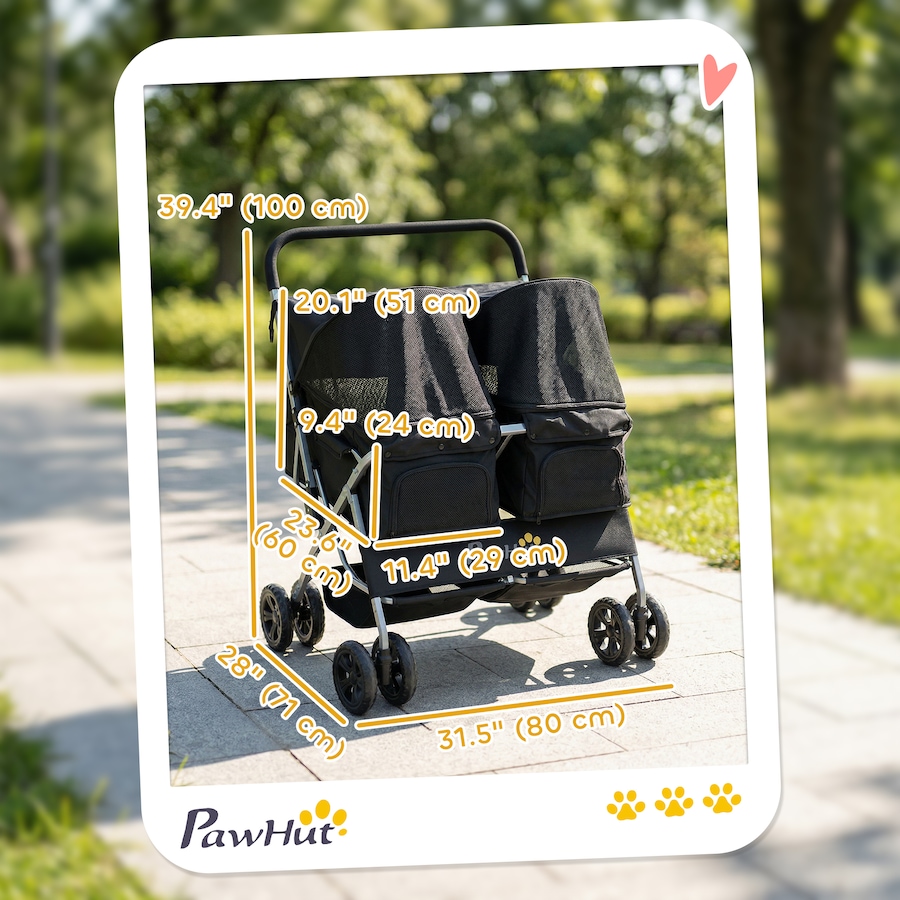 Image 982702_ALTMORE2.jpg, Product 982-702 / Price $149.99, PawHut Double Pet Stroller, Foldable Dog Stroller with 2-Seater Carrier from PawHut on TSC.ca's Home & Garden department