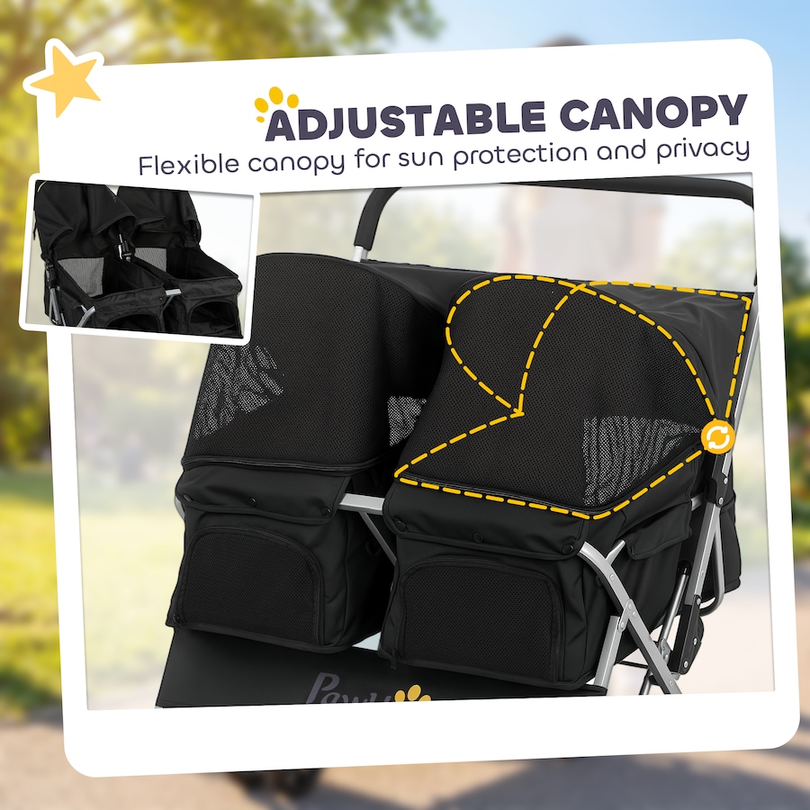 Image 982702_ALTMORE6.jpg, Product 982-702 / Price $149.99, PawHut Double Pet Stroller, Foldable Dog Stroller with 2-Seater Carrier from PawHut on TSC.ca's Home & Garden department
